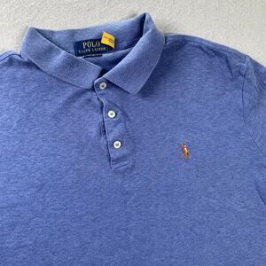 Polo Ralph Lauren Polo Shirt Mens XL Classic Fit Flesh Pony Embroidered Blue